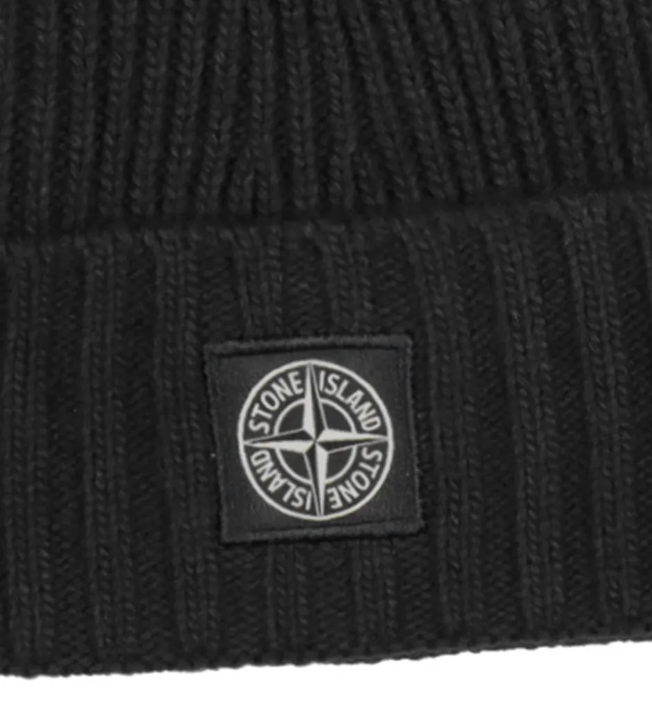 Huer Og Hatte|Stone Island Hue - Uld/Viskose - Sort