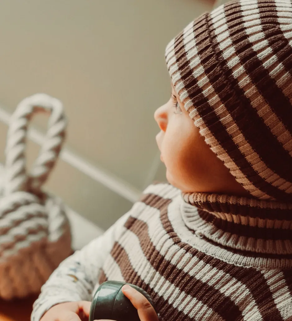 Tørklæder|Thats Mine That's Mine Halsedisse - Strik - Rib - Ivan - Brown Stripe