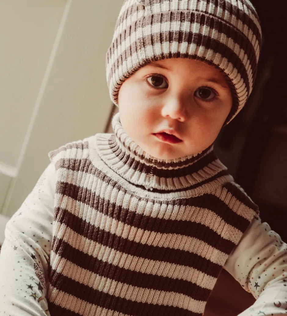 Tørklæder|Thats Mine That's Mine Halsedisse - Strik - Rib - Ivan - Brown Stripe