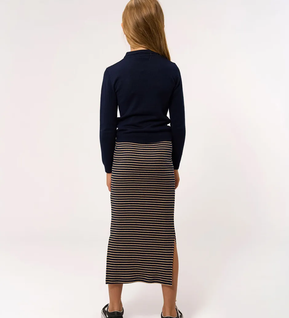 Nederdele|The New Nederdel - Rib - TnPriscilla - Navy Blazer Striped m. Gl