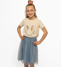 Nederdele|The New Nederdel - Tyl - TnNarice - Ashley Blue/Gold m. Guldprik