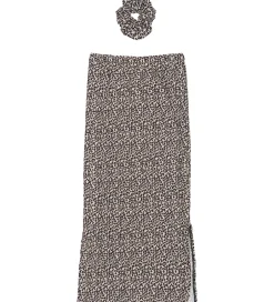 Nederdele|The New Nederdel/Scrunchie - TnPet - Feather Gray AOP