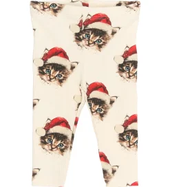 Juletøj|The New Siblings Leggings - Rib - TnsbHoliday - Gardenia Cat