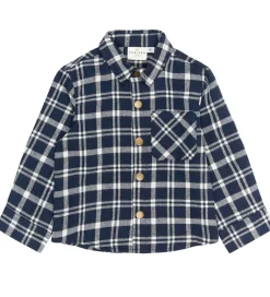 Skjorter|The New Siblings Skjorte - TnstRiggs - Flannel - Navy Blazer Che