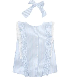 Toppe|The New Top/Hårelastik - TnNalani - White Swan Striped m. Glimme