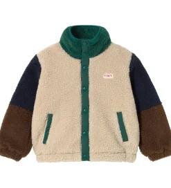 Fleece|Tiny Cottons Fleecejakke - Color Block Polar - Dark Green