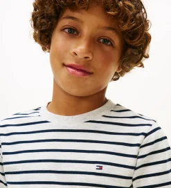 Drengetøj|Bluser|Tommy Hilfiger Bluse - Stripe - Light Grey Heather Stripe Grey