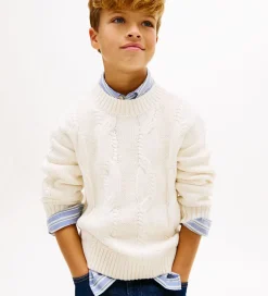 Bluser|Tommy Hilfiger Bluse - Strik - Cable - Ivory Silk/White