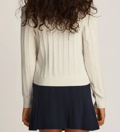Striktrøjer|Tommy Hilfiger Cardigan - Strik - Mini Cable - Ivory Petal