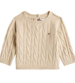 Huer Og Hatte|Tommy Hilfiger Gaveæske - Bluse/Bukser/Hue - Strik - Malted Milk