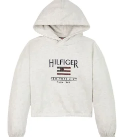Hættetrøjer|Tommy Hilfiger Hættetrøje - Cropped - Sequin Flag - Snow White H