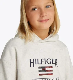 Hættetrøjer|Tommy Hilfiger Hættetrøje - Cropped - Sequin Flag - Snow White H