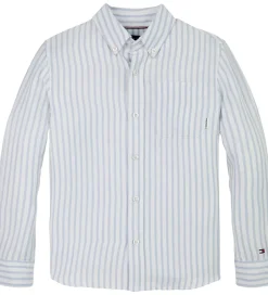Skjorter|Konfirmationstøj|Tommy Hilfiger Skjorte - Hør - Linen Blend - Breezy Blue Stripe