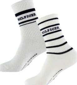 Strømper|Tommy Hilfiger Strømper - 2-pak - Off White m. Sort/Glimmer