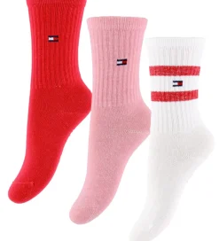 Strømper|Tommy Hilfiger Strømper - 3-pak - Rød/Rosa/Hvid