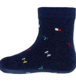 Strømper|Tommy Hilfiger Strømper - 2-pak - Tommy Original/Hvid m. Print