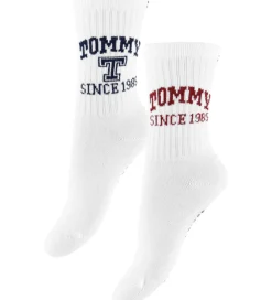 Unisex-Tøj|Strømper|Tommy Hilfiger Strømper - 2-pak - Hvid m. Print