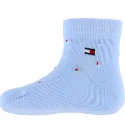 Strømper|Tommy Hilfiger Strømper - 2-pak - Lyseblå/Hvid m. Print