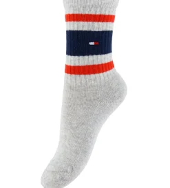 Strømper|Basis|Tommy Hilfiger Strømper - 2-pak - Navy/Gråmeleret m. Logostriber