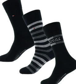 Strømper|Tommy Hilfiger Strømper - 3-pak - Sort m. Grå