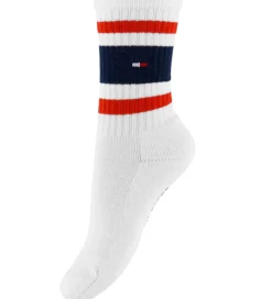 Strømper|Basis|Tommy Hilfiger Strømper - 2-pak - Hvid m. Logostriber