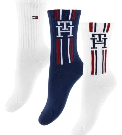 Strømper|Tommy Hilfiger Strømper - 3-pak - Hvid/Navy m. Striber