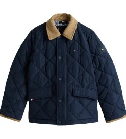 Termotøj|Tommy Hilfiger Termojakke - Quilted - Contrast Collar - Dark Nig