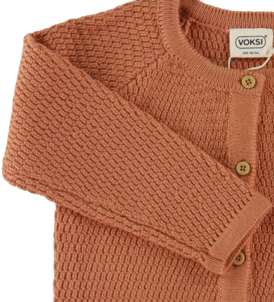 Striktrøjer|Voksi Cardigan - Uld - Sandstone Peach