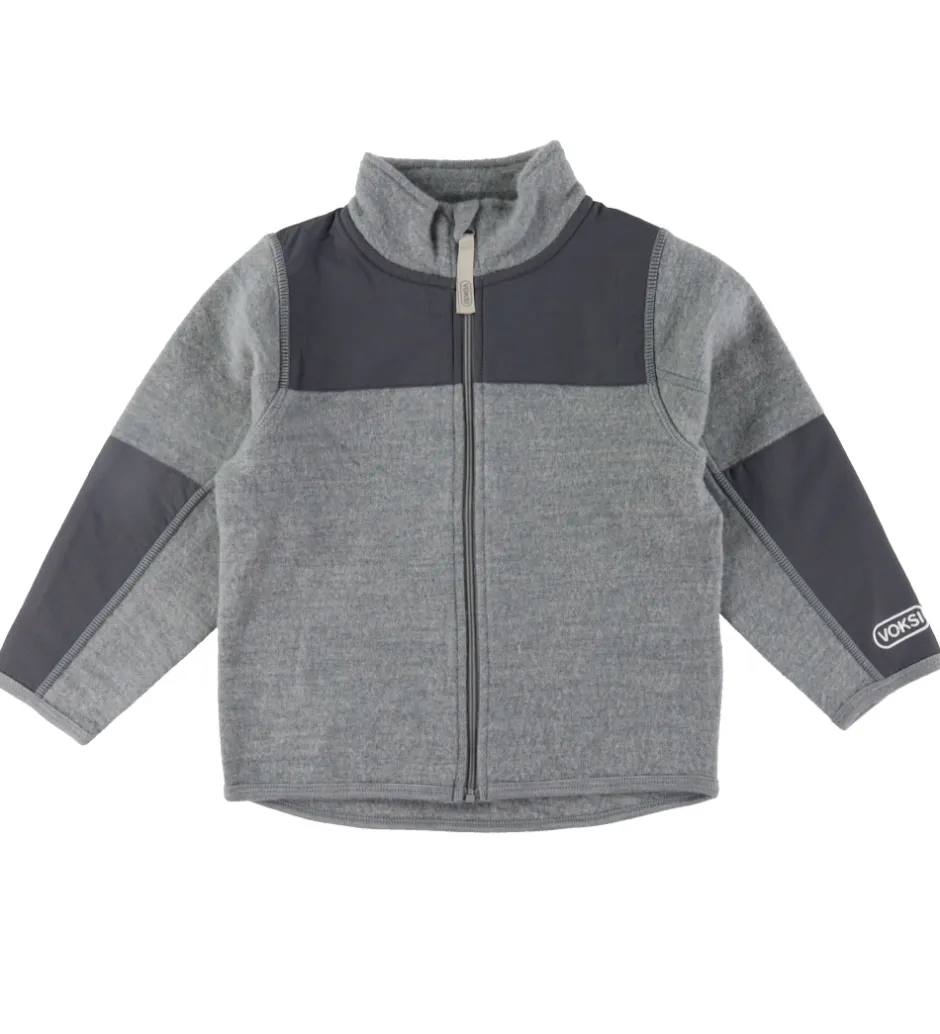 Fleece|Voksi Fleecejakke - Uld - Gråmeleret