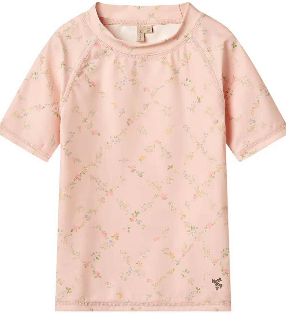 Badetøj|Wheat Badebluse - UV40+ - Jackie - Powder Checked Flowers