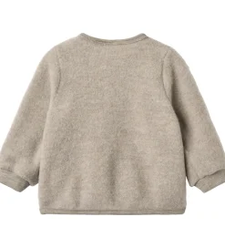 Cardigans|Wheat Cardigan - Uldfleece - Kari - Khaki Melange