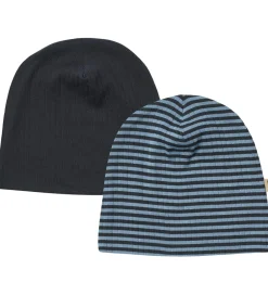 Huer Og Hatte|Wheat Huer - Rib 2-pak - Aidan - Bright Blue Stripe