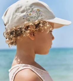 Kasketter|Wheat Kasket - Cecil - Sandshell m. Blomster