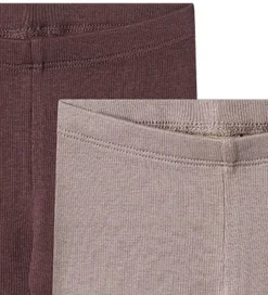 Leggings|Wheat Leggings - 2-pak - Rib - Bomuld/Modal - Maddy - Purple Fud