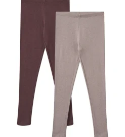 Leggings|Wheat Leggings - 2-pak - Rib - Bomuld/Modal - Maddy - Purple Fud