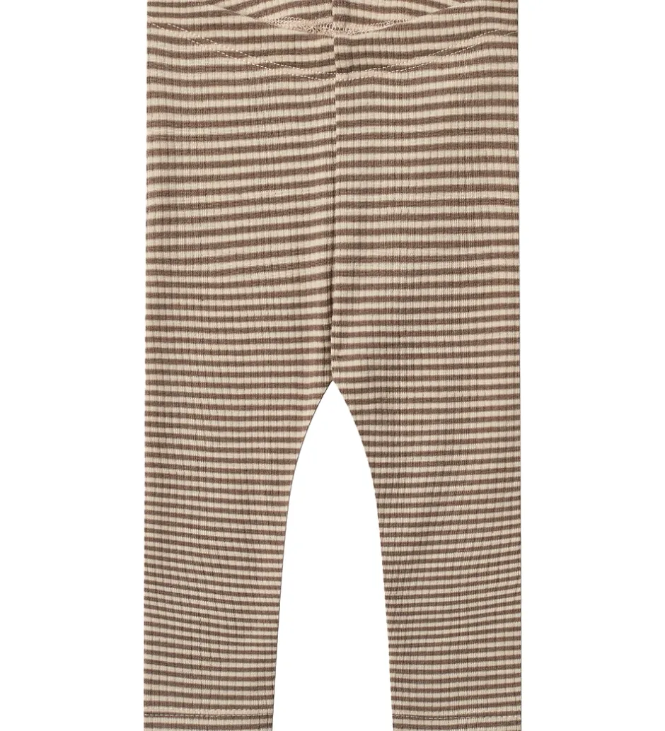 Leggings|Wheat Leggings - Uld - Rib - Agi - Wood Stripe