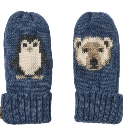 Handsker Og Luffer|Wheat Luffer - Uld - Jacquard - Towsi - Blå m. Dyr