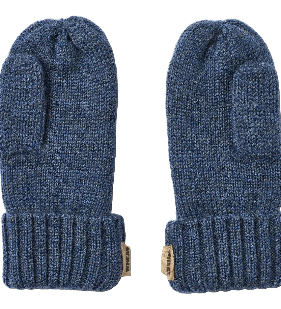 Handsker Og Luffer|Wheat Luffer - Uld - Jacquard - Towsi - Blå m. Dyr