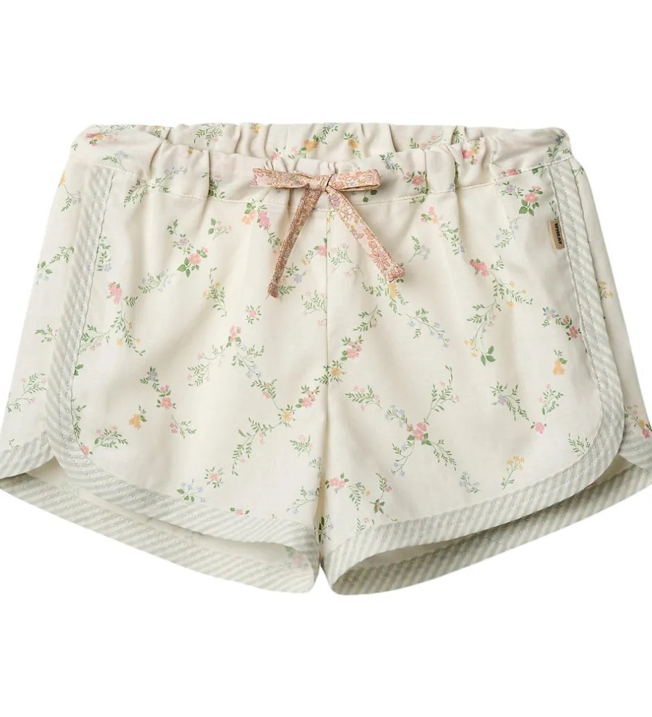 Shorts Og Knickers|Wheat Shorts - Inger - Ivory Checked Flowers