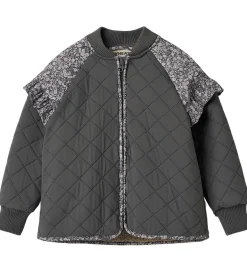 Termotøj|Wheat Termojakke - Ellas - Black Sea m. Blomster