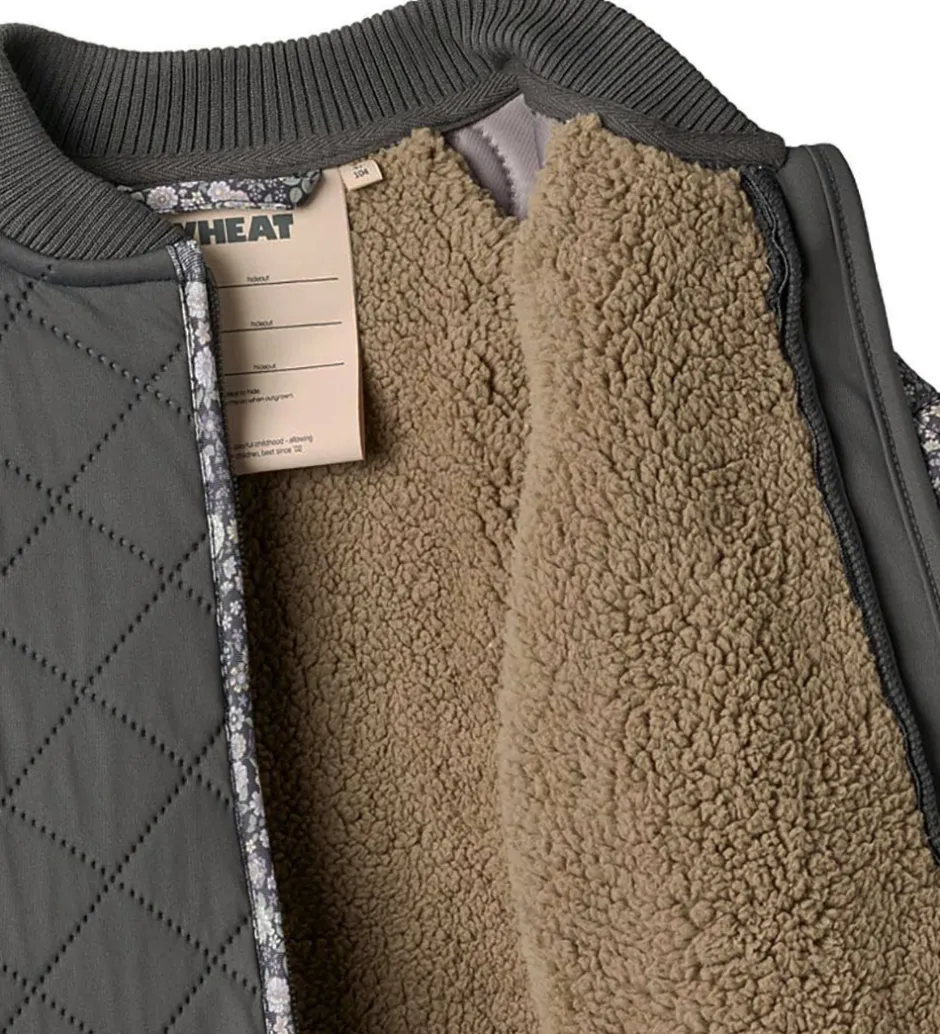 Termotøj|Wheat Termojakke - Ellas - Black Sea m. Blomster